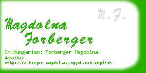 magdolna forberger business card